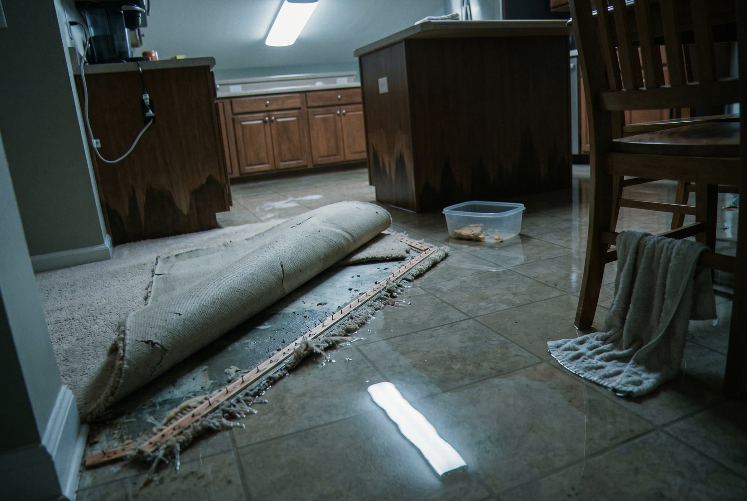 Basement flooded with several inches