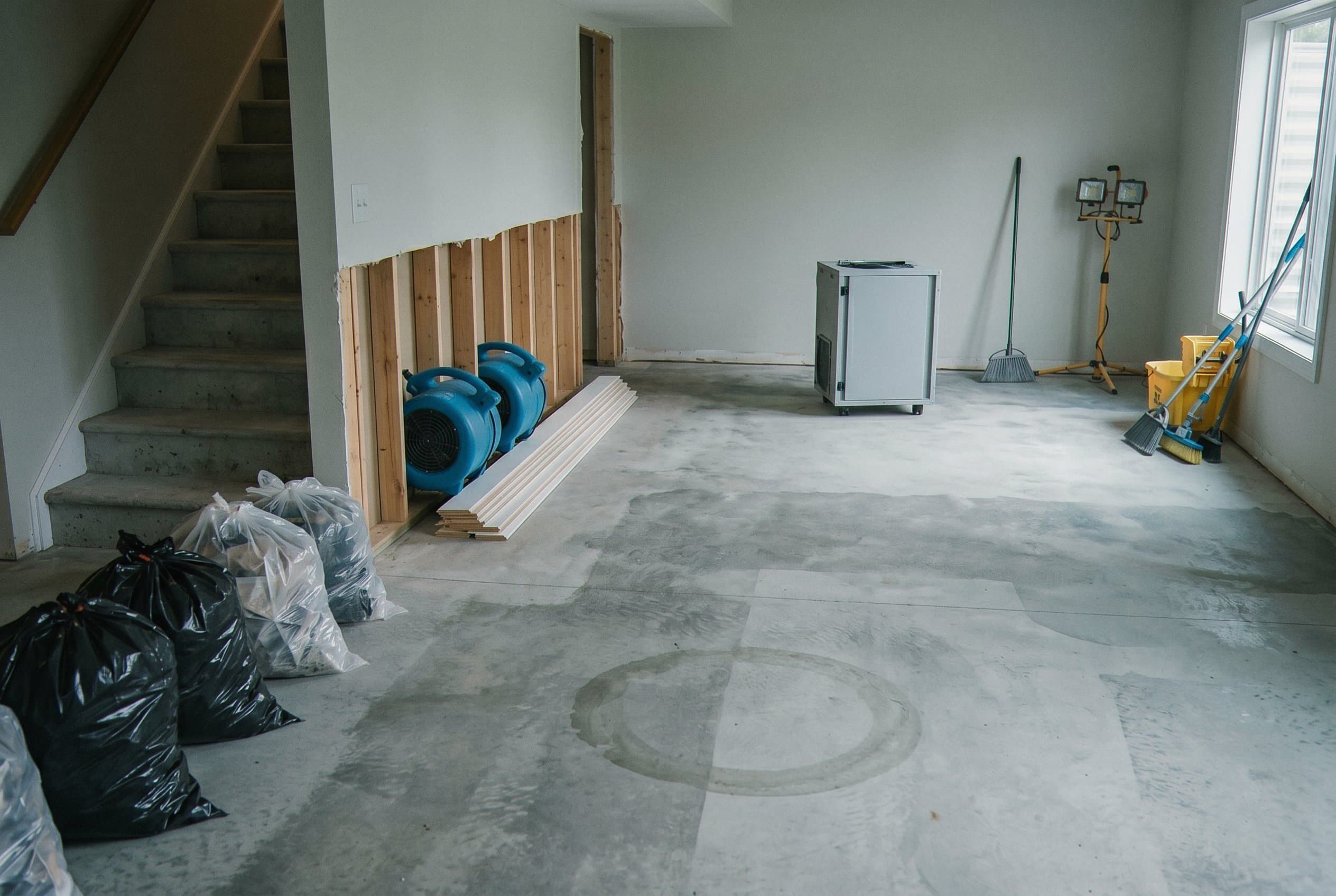 Clean dry basement after pumping